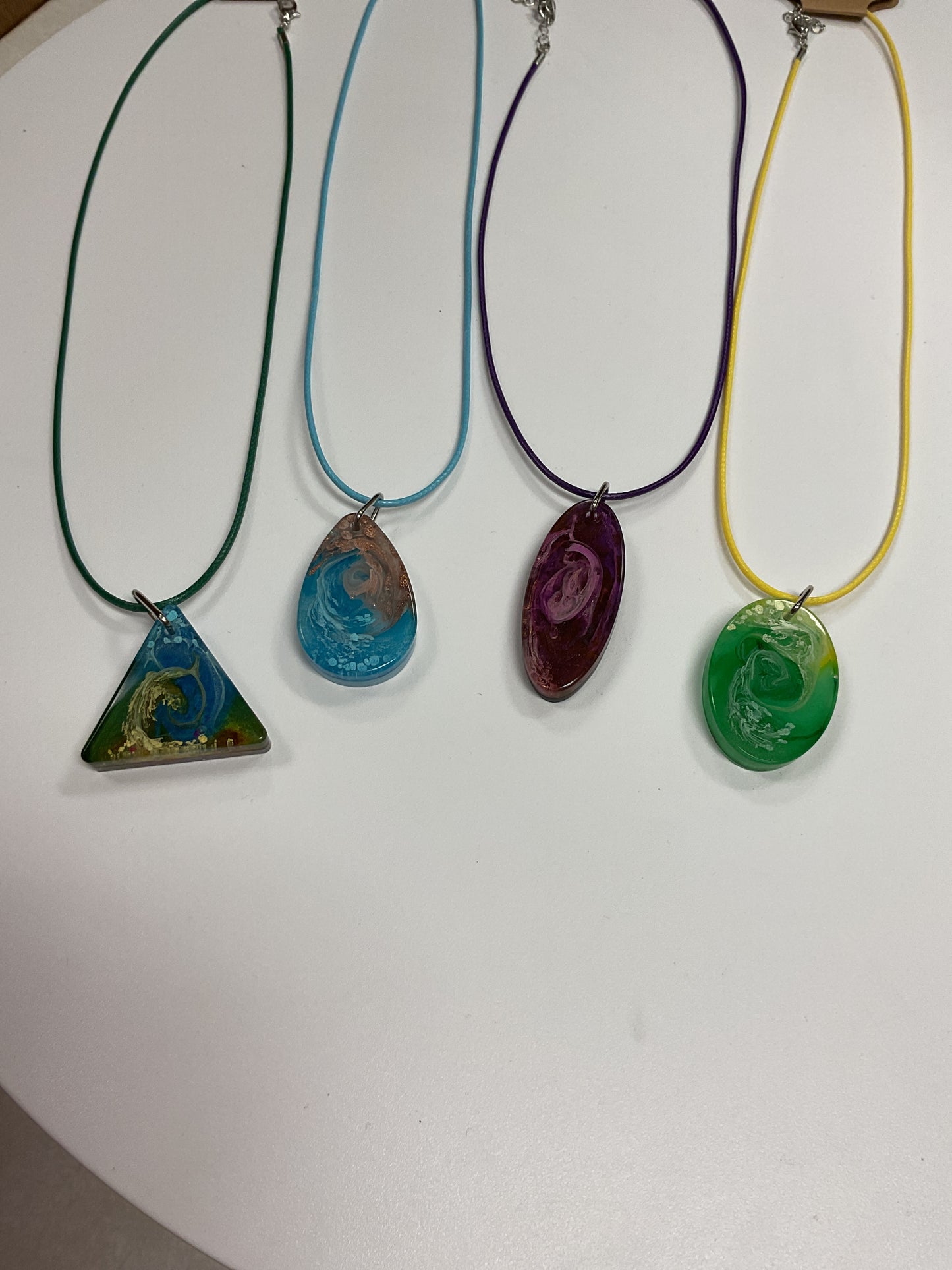MJ resin swirl pendants