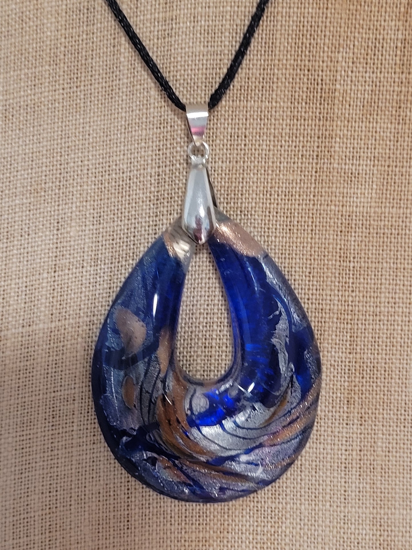 Hand blown glass necklace