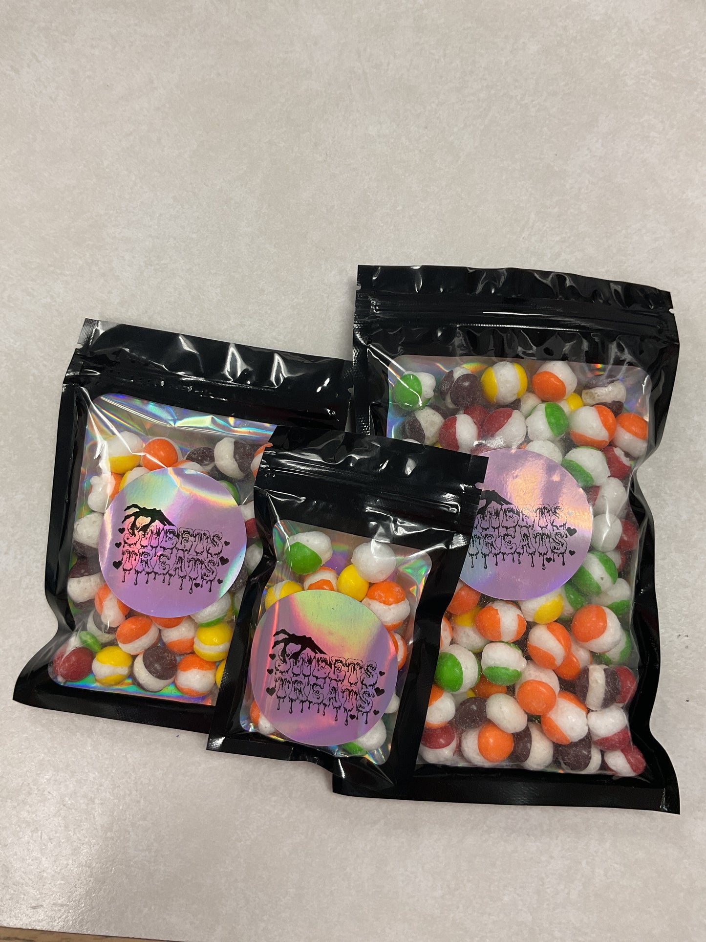 Freeze dried skittles