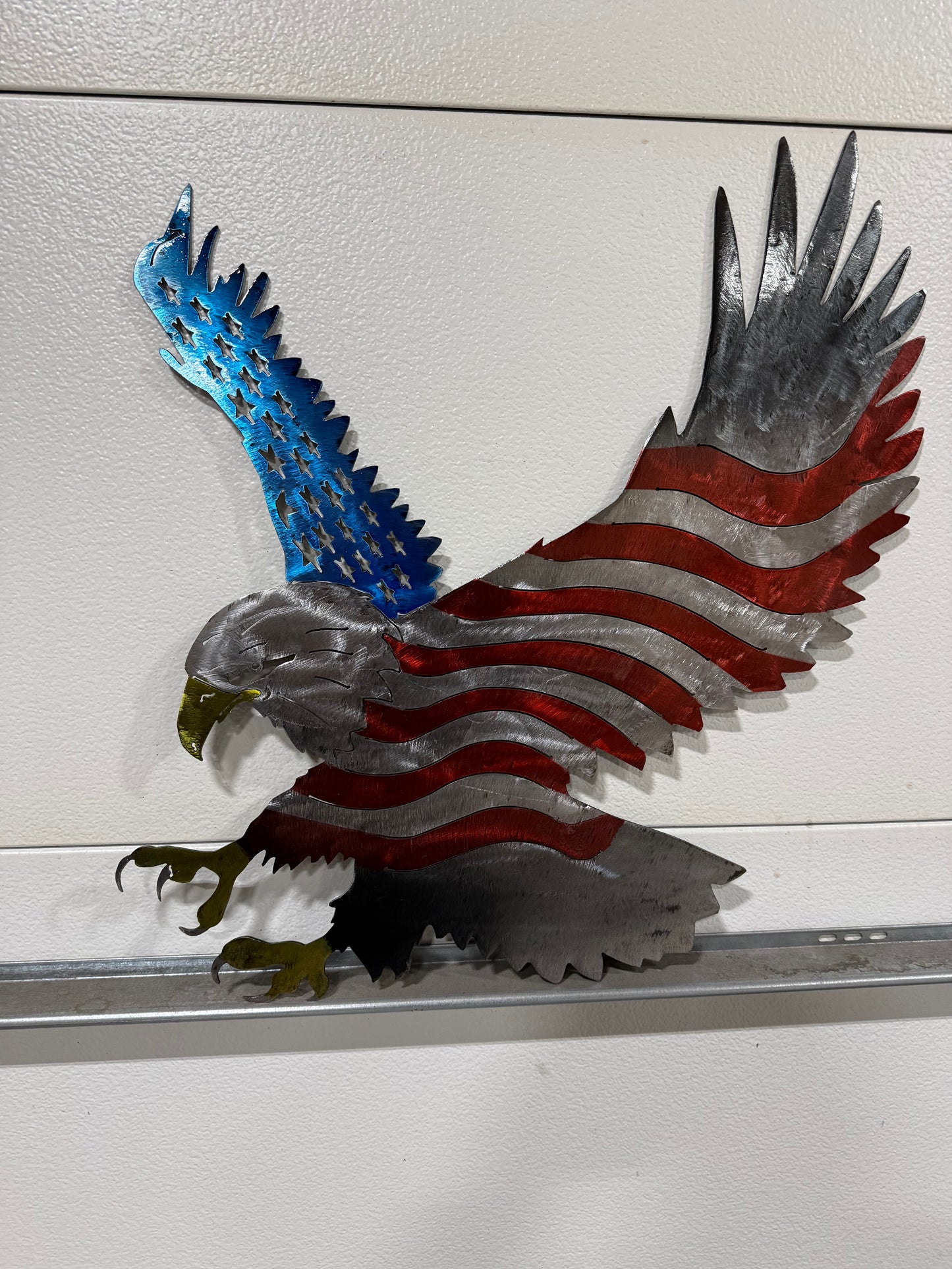 Flag Eagle Metal Sign