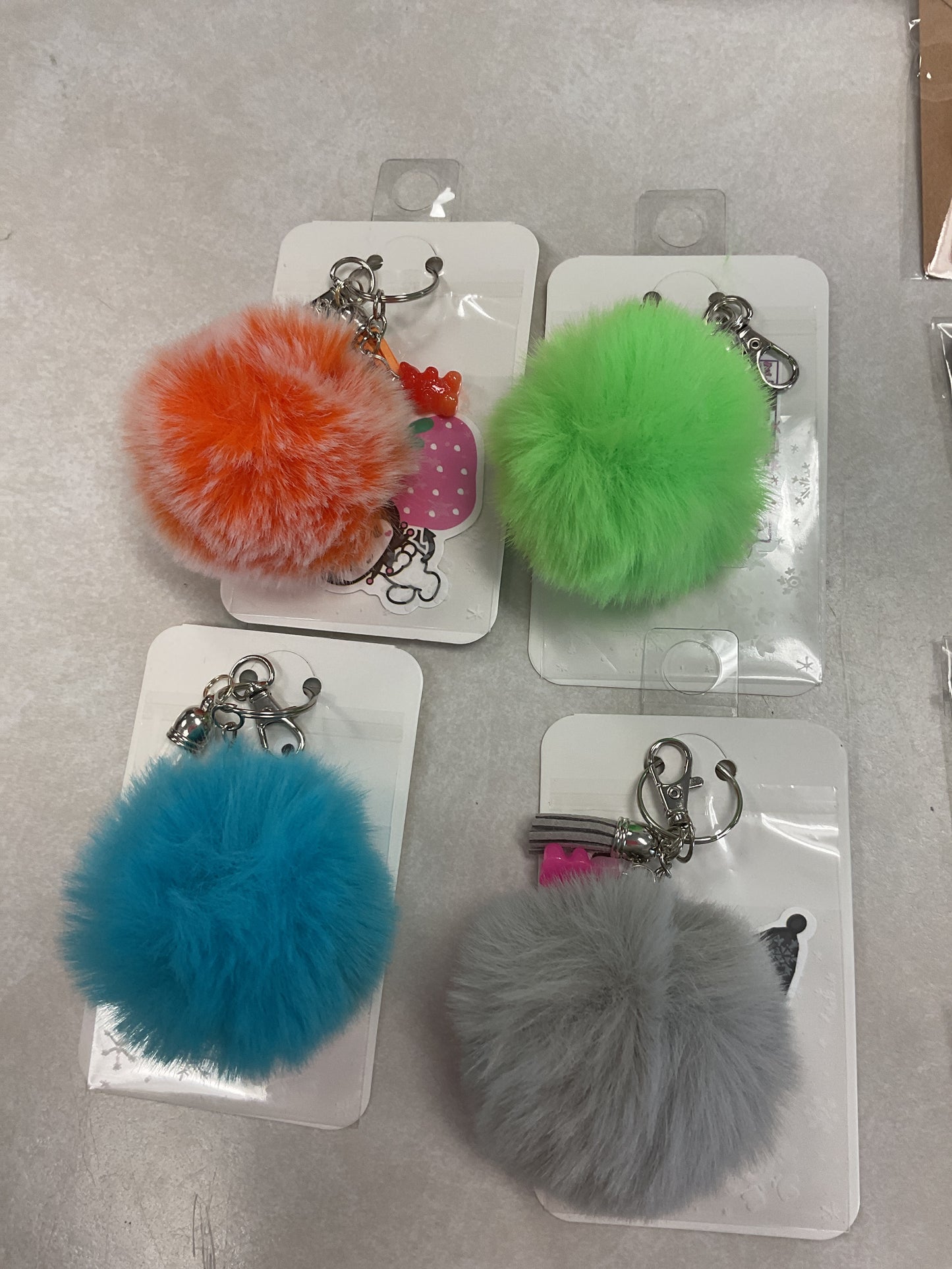 Puff ball keychain