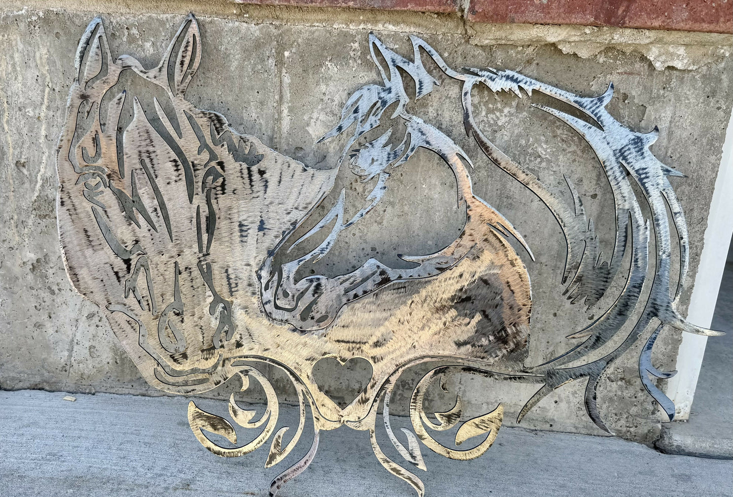 Pasture pair horses gold