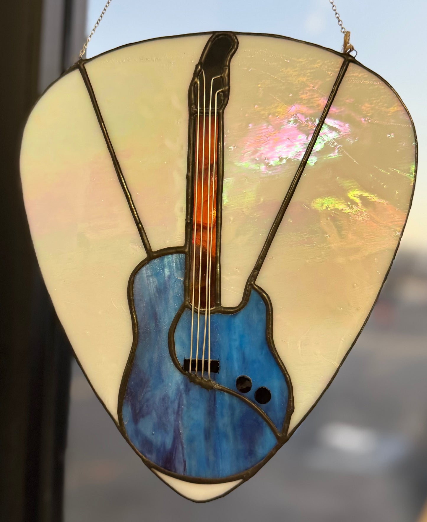 Stained glass guitar pick