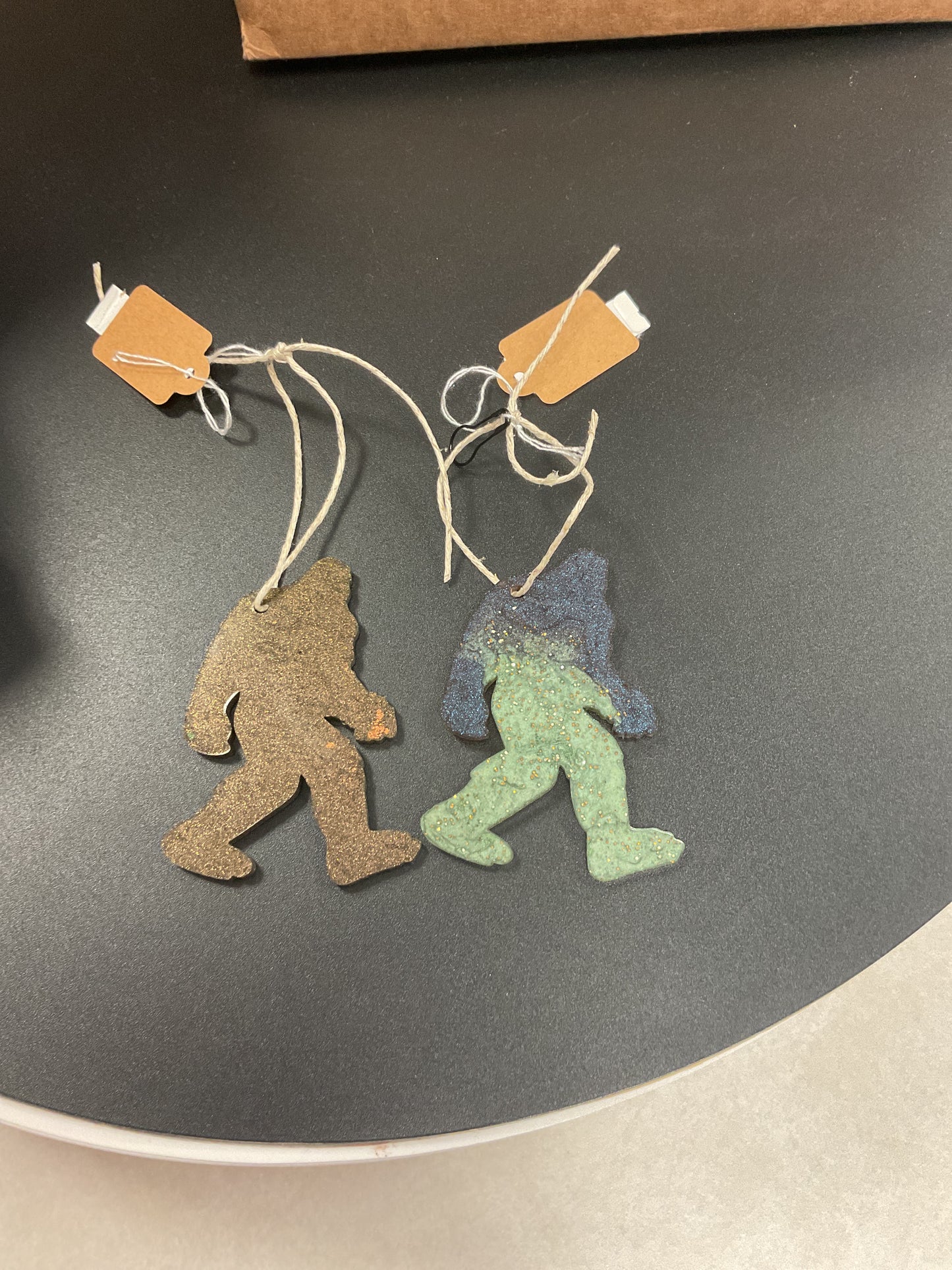 MJ resin Sasquatch ornaments