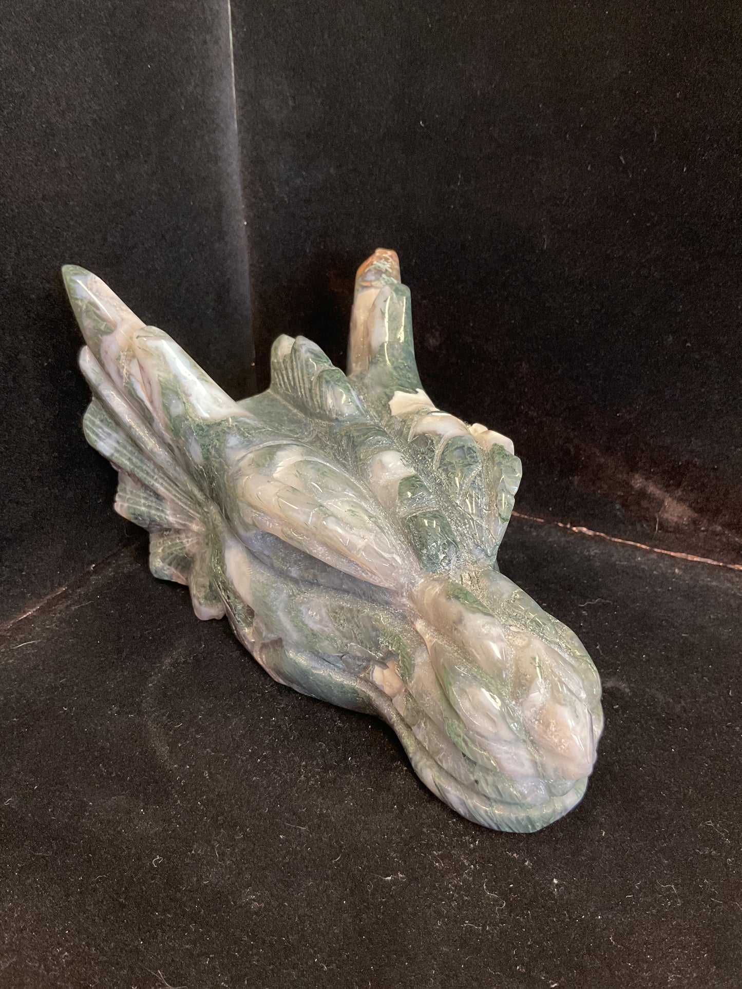Moss Agate Dragon Head