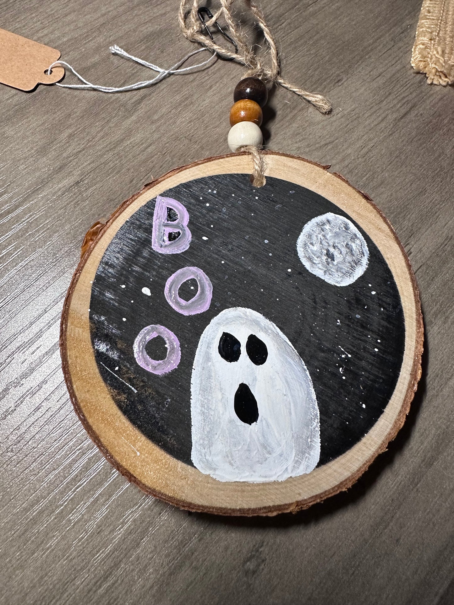 MJ wood slice paintings