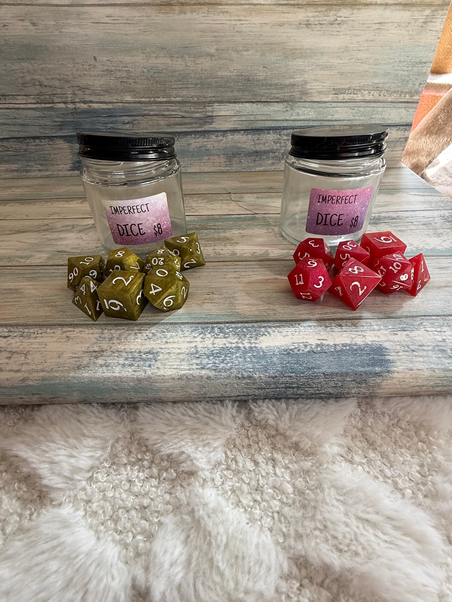 D & D dice imperfections