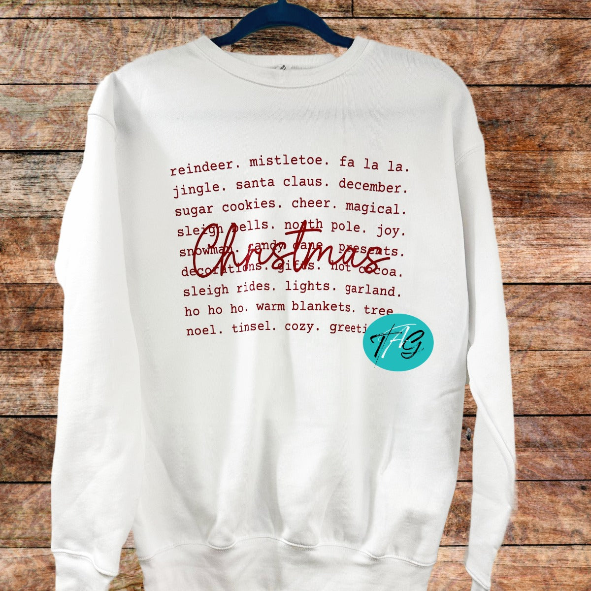 Christmas Words Holiday Sweater