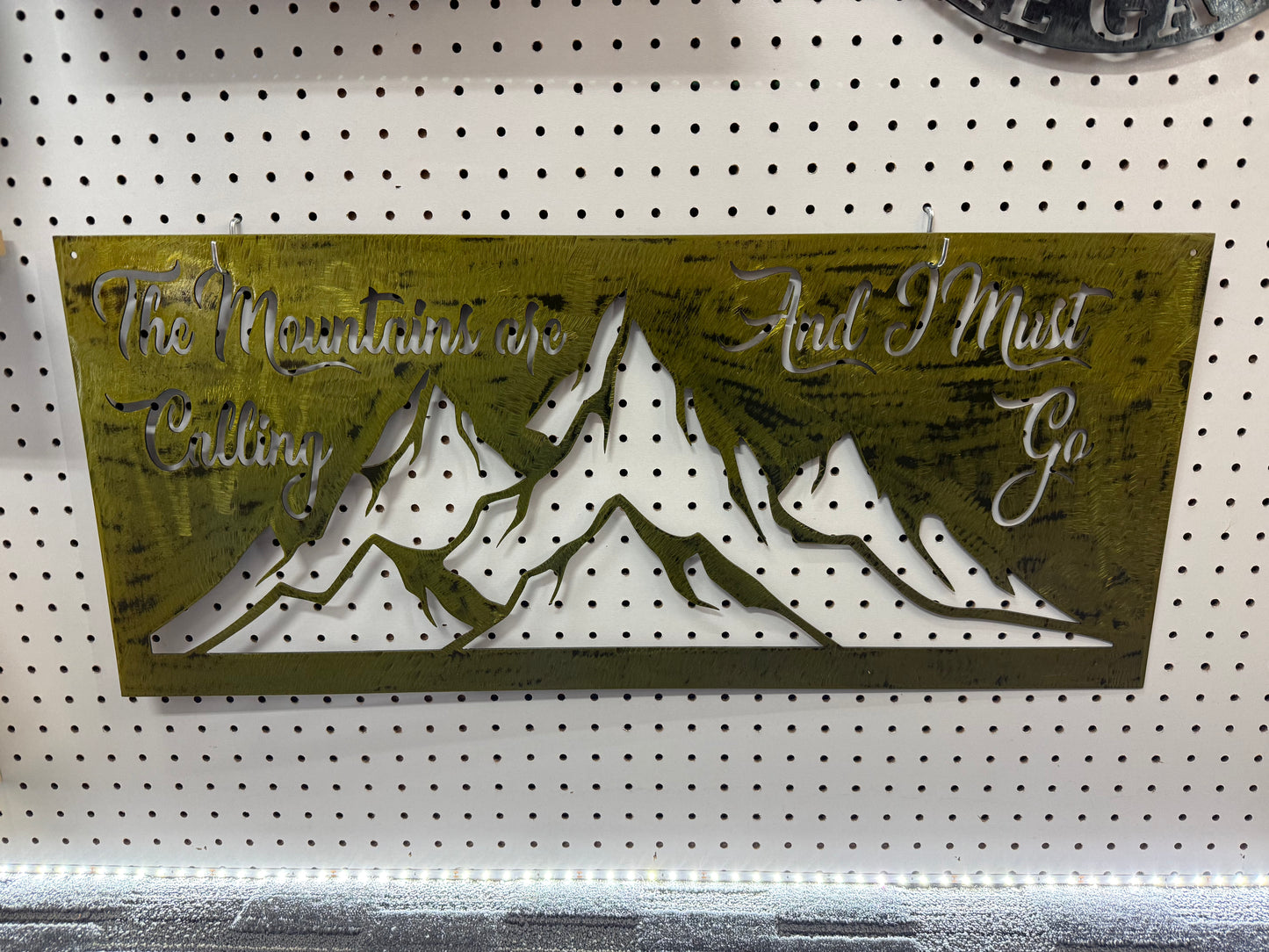 The Mountains are Calling Metal sign