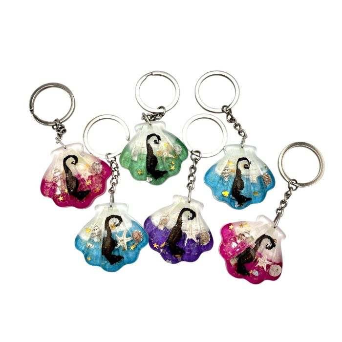 Seahorse/seashell keychain