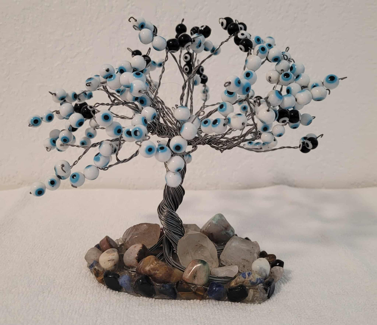 Handmade Evil eye crystal tree