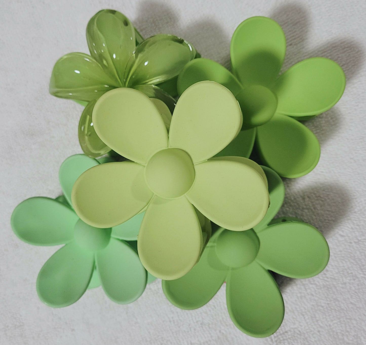 Green Flower Hair Clip