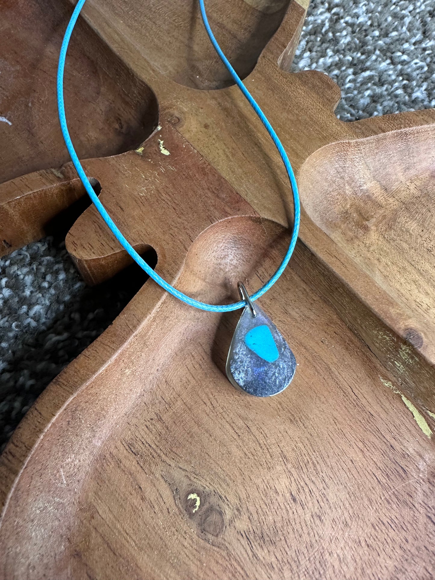 Mini turquoise teardrop pendant
