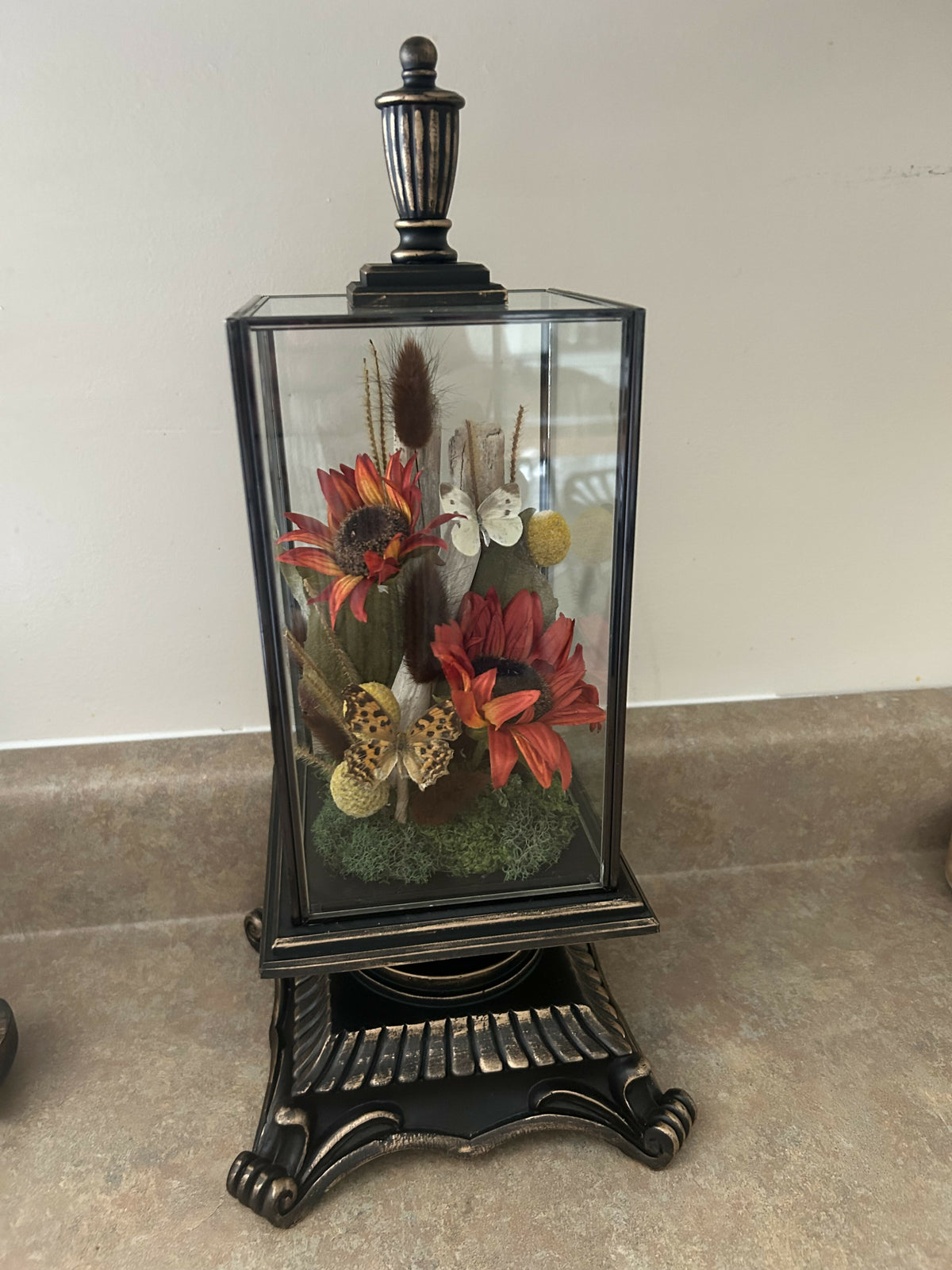 Large Butterfly Cloche with Filigree Base
