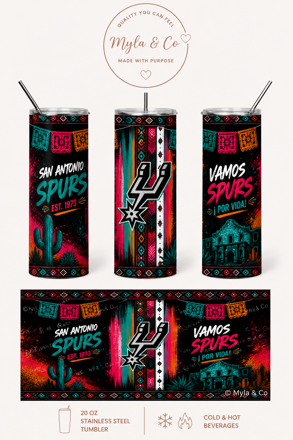 San Antonio Spurs Fiesta 20oz Tumbler