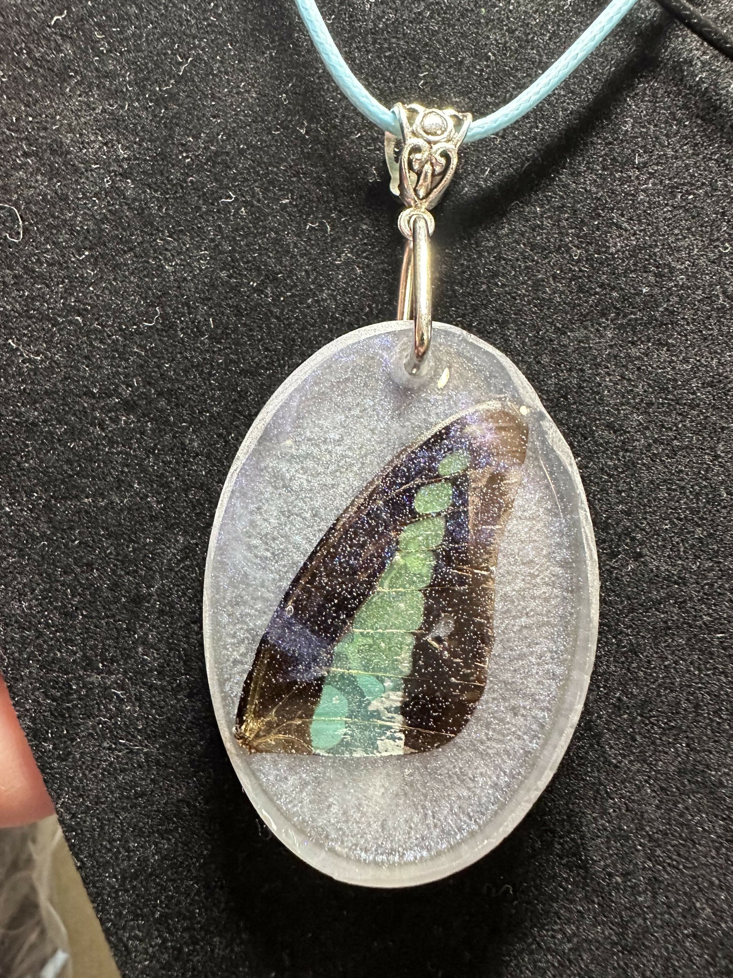 Butterfly wing resin necklaces