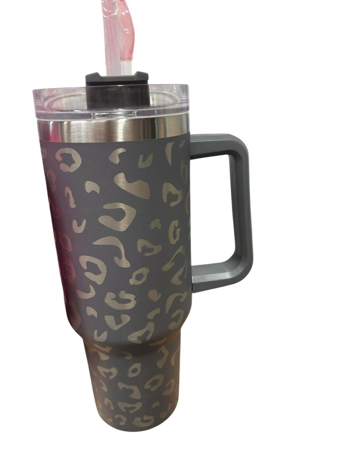 40 oz laser Cheetah print tumbler