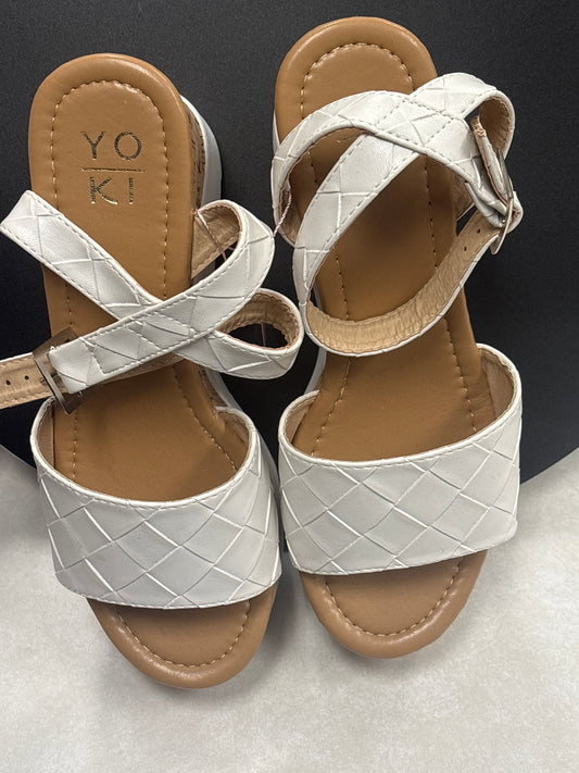 White wedge sandles