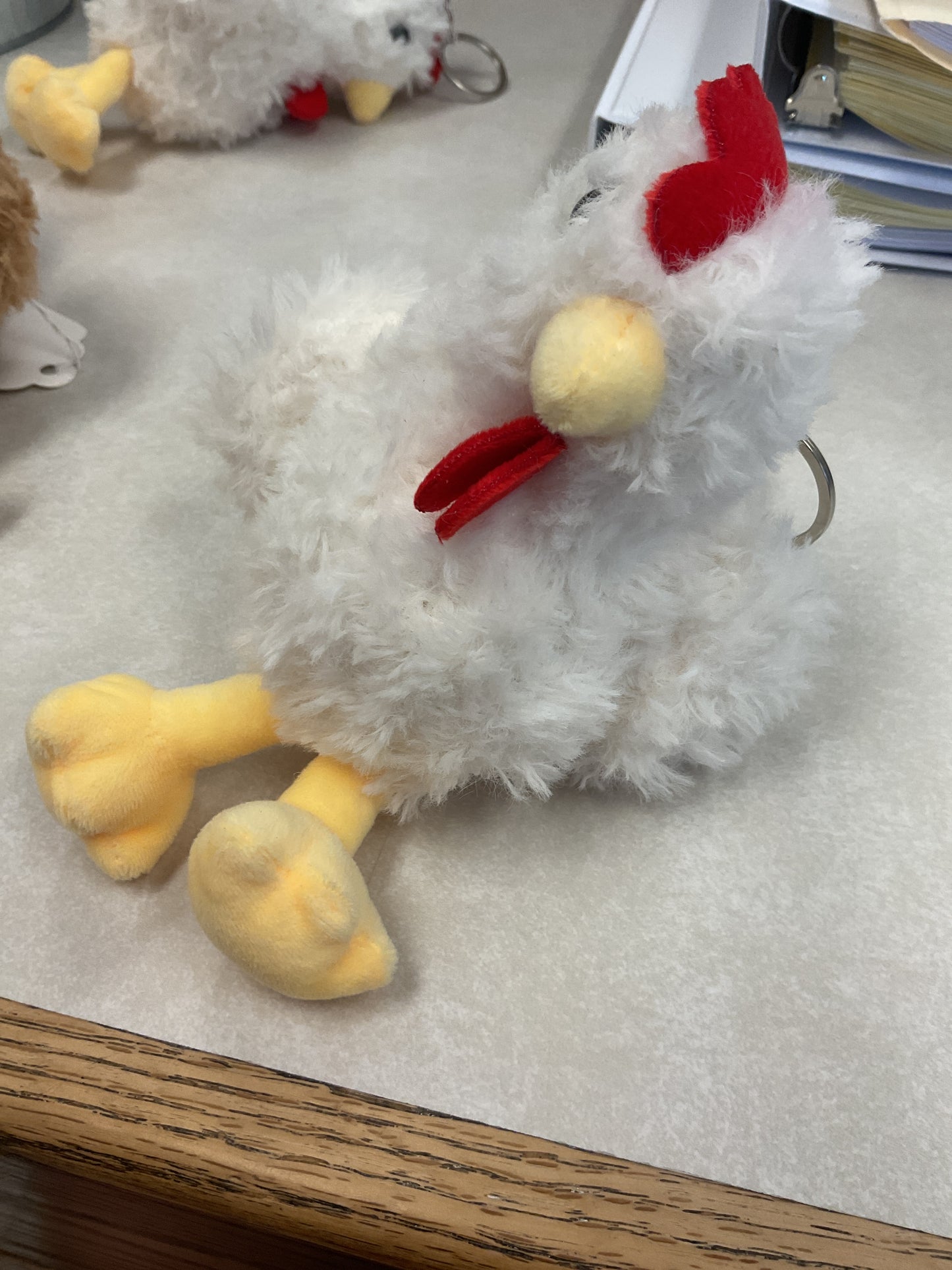 Chicken stuffy keychain