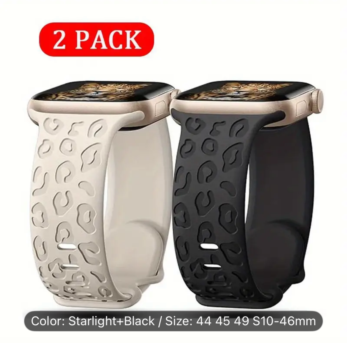 2 Pack Leopard Straps watch band