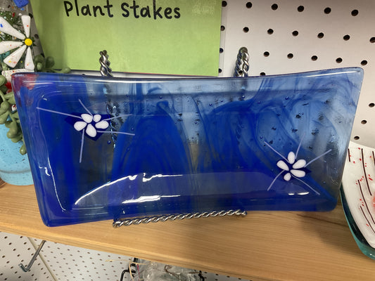 6x12 1/2 rectangle with sharp edge white flowers