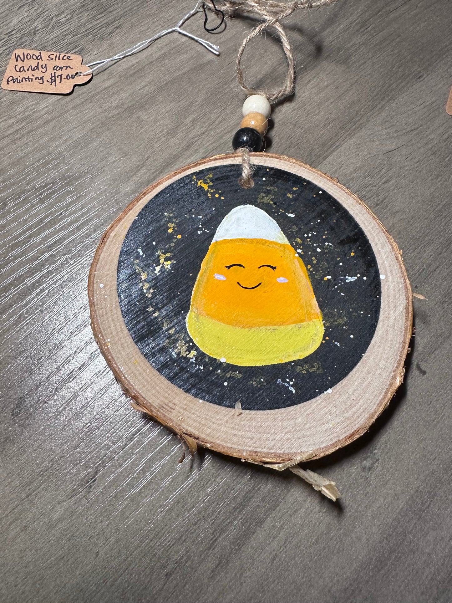 MJ wood slice paintings