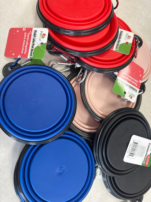 Foldable pet bowls