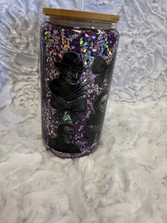 Snow globe glass cup 16 oz