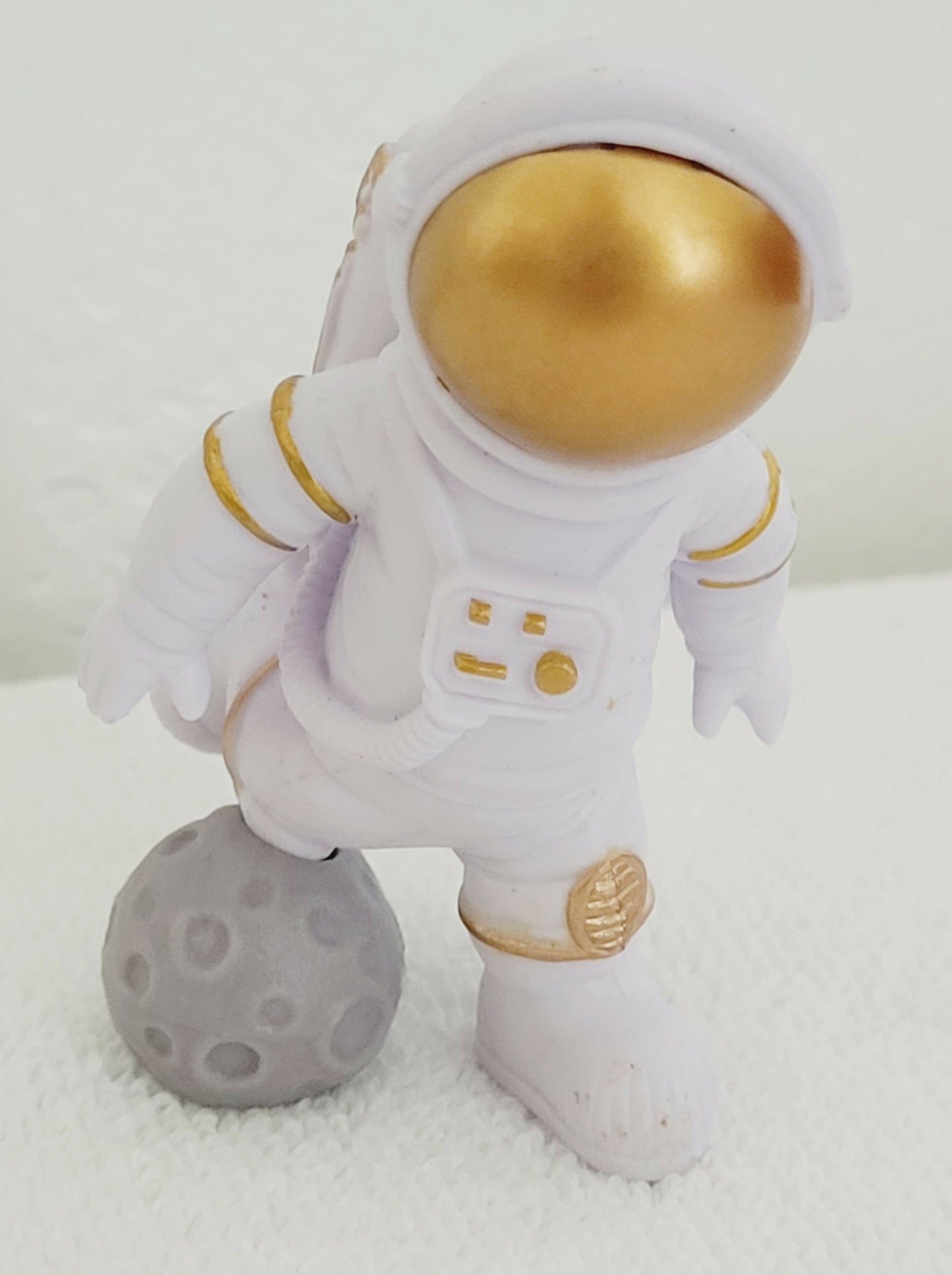 Crypto Moon Mission Astronaut Figurine Stepping on Moon Statue