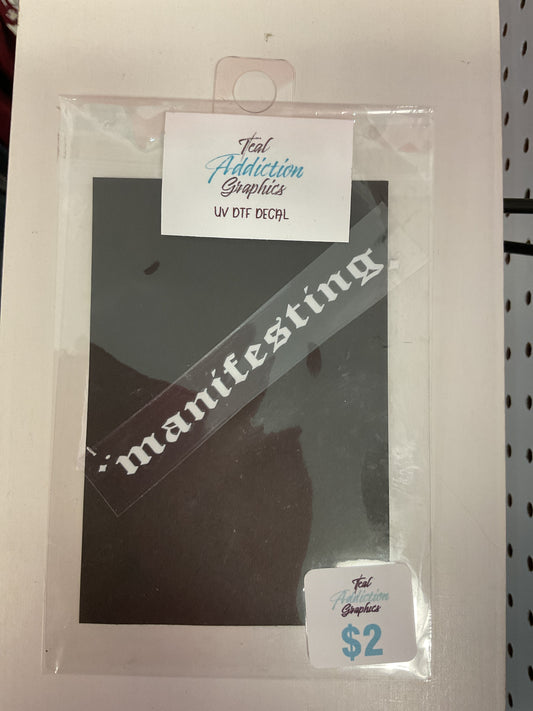 Manifesting rear view mirror UVDTF DECAL