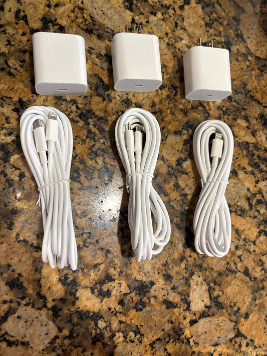 iPhone fast charger and block