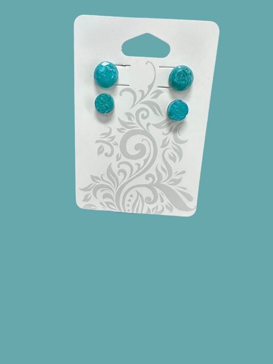 Turquoise resin stud earrings