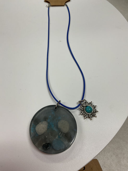 MJ resin pendant necklace