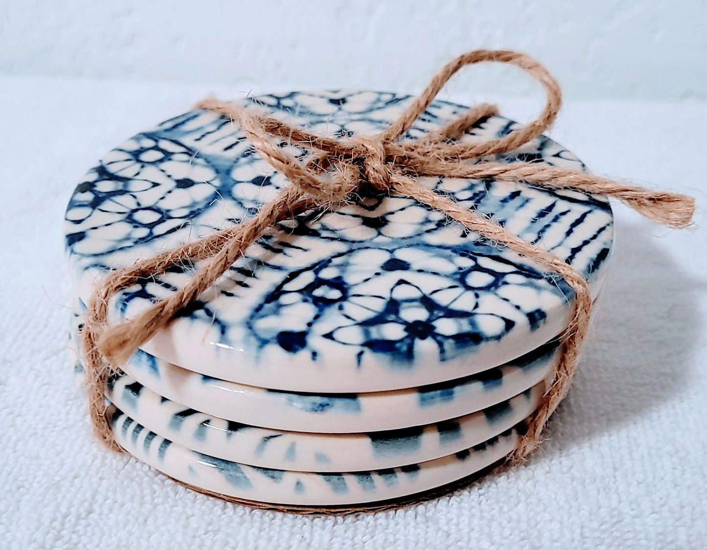 Blue & White Stoneware Coaters