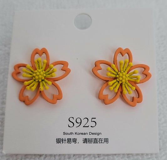 Orange & Yellow Flower Earrings