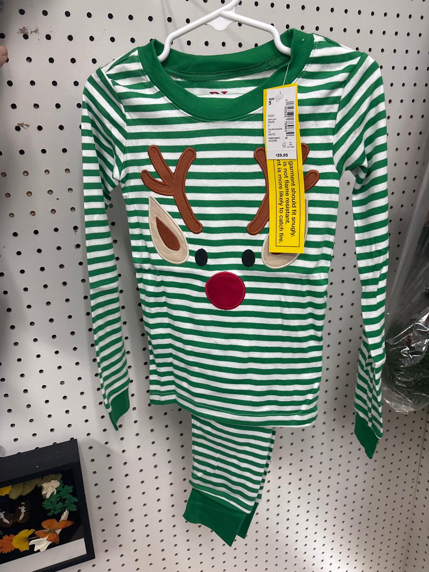 Reindeer green Jammie’s size 5