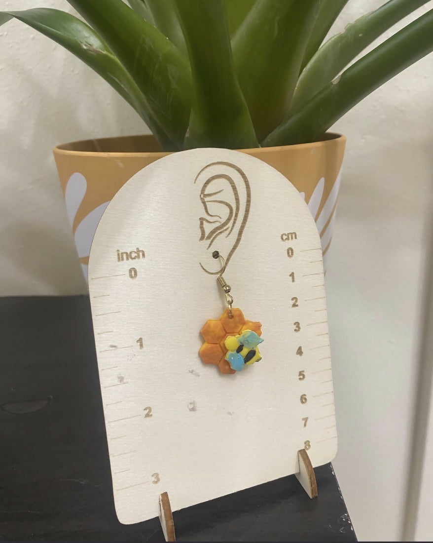 Bee & Honeycomb Earrings