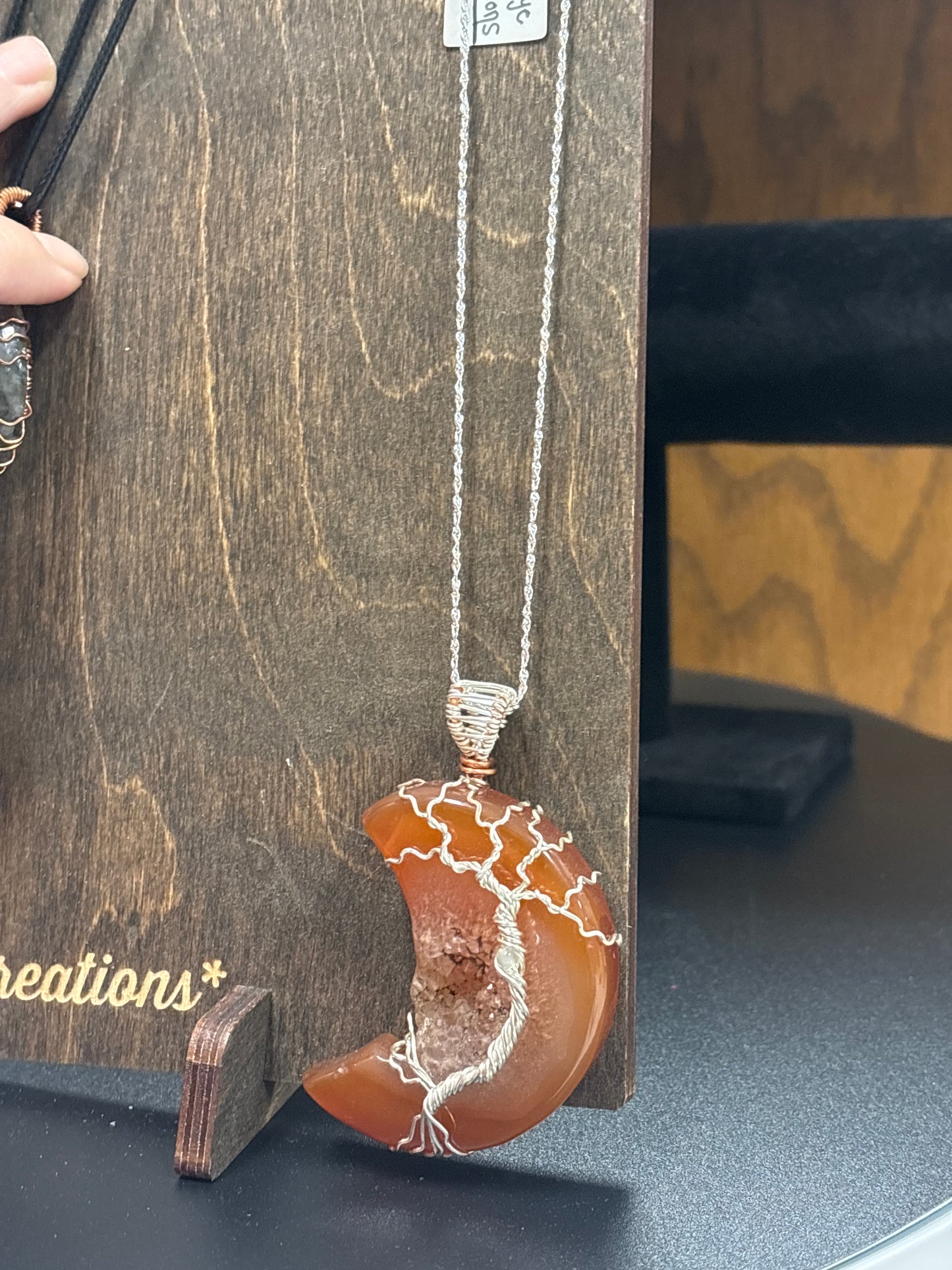 Wired wrapped crystal necklaces