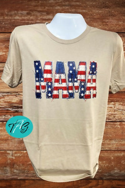 Quilted Flag MAMA Tshirt