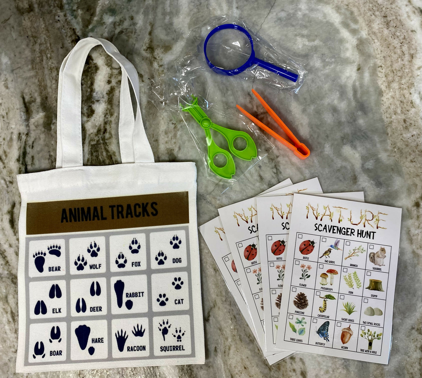Nature scavenger hunt kit