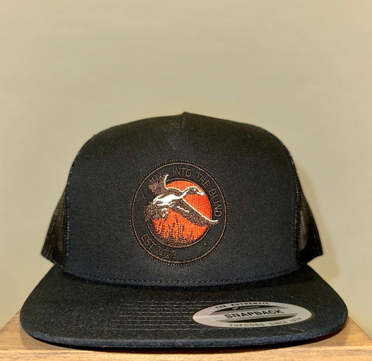 Black hat with Embroidered Duck