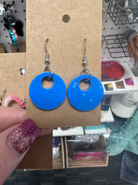 Blue oval earrings