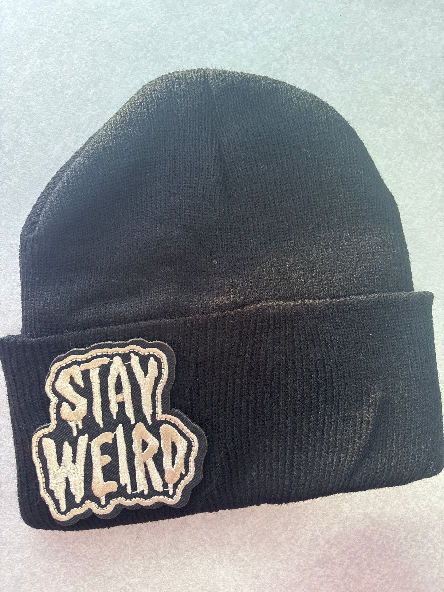 Velcro patch beanie