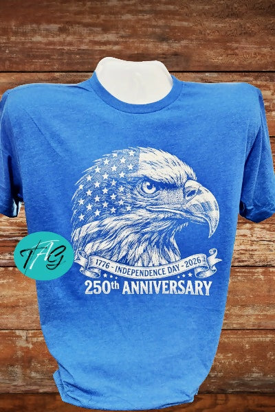 250th Anniversary Patriotic Eagle Tshirt - BLUE