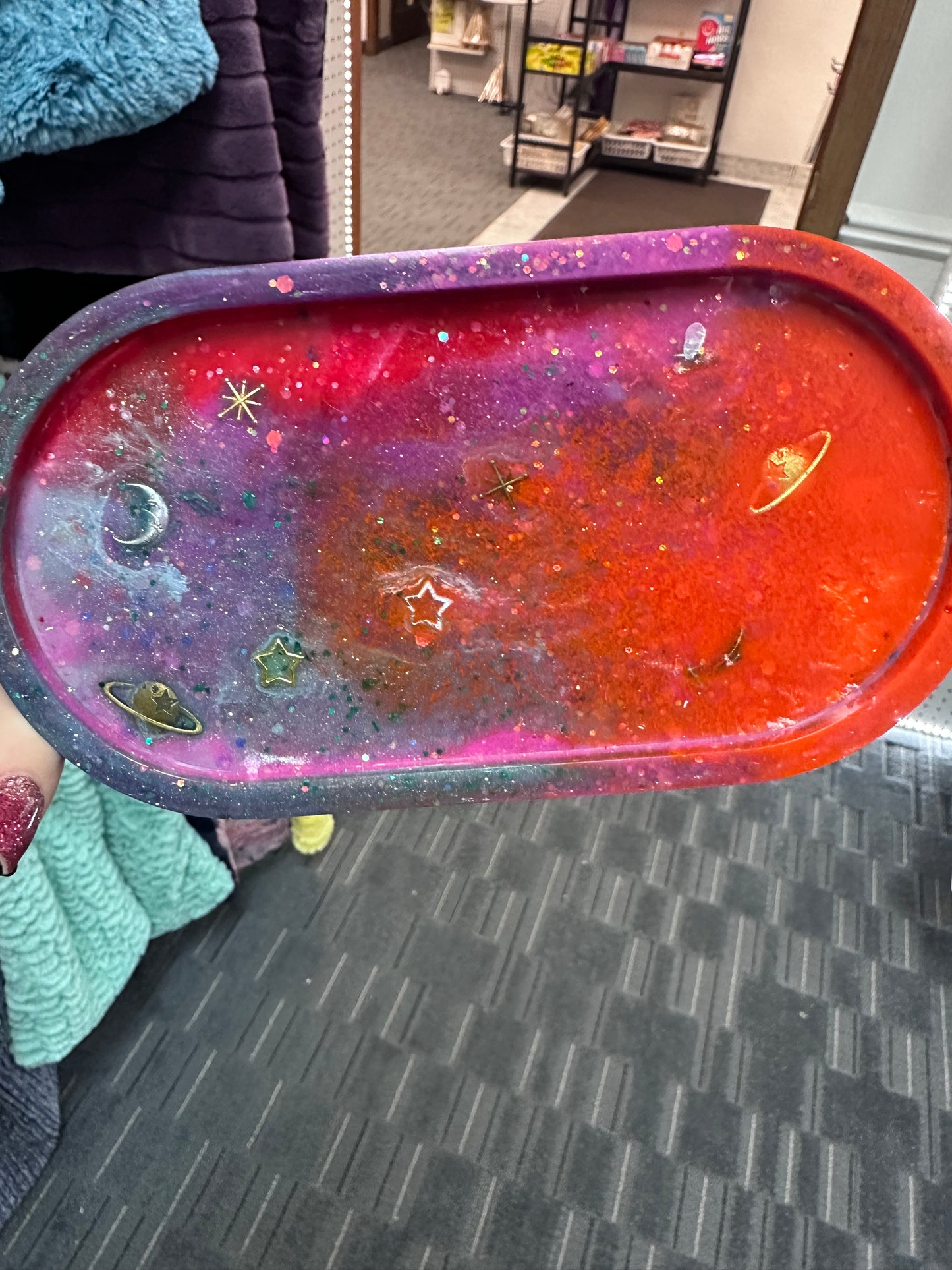 Celestial resin tray