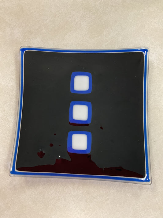 8X8 square black with blue and white squares