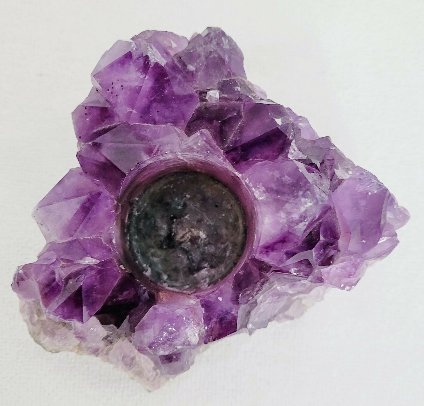 Large Amethyst Tea Light Holder Natural Crystal