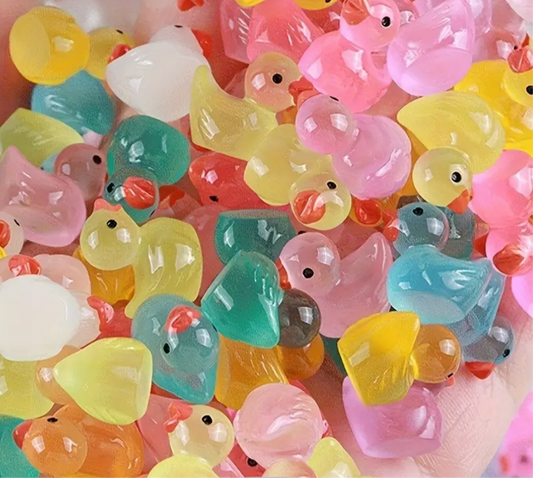Mini glow in the dark ducks