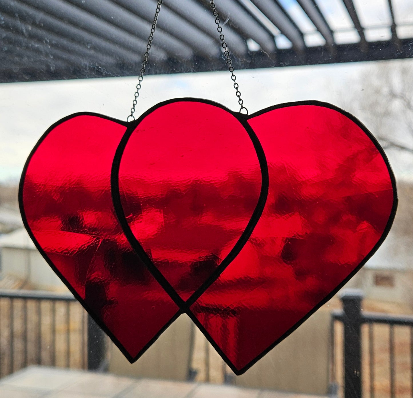 Double heart Stained Glass