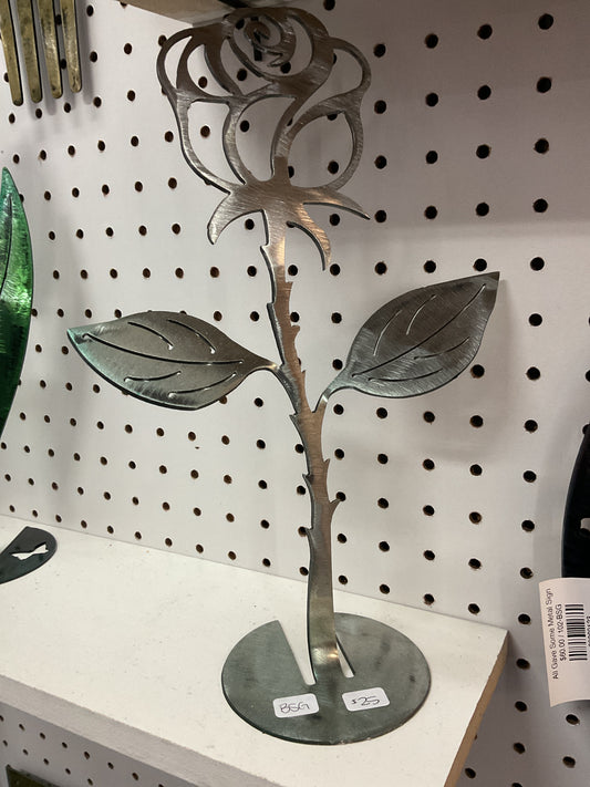 Standing silver rose